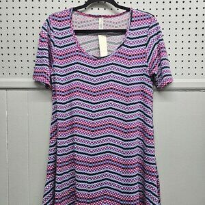 Lularoe Patterned Scoop-Neck Tunic/Sleep-Shirt Women's S (Multicolored)